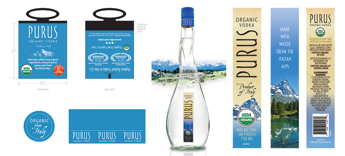 Purus Vodka Label Set